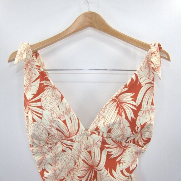 NWT Old Navy Tie-Shoulder Ruched Plunge One-Piece Swimsuit Size M - Picture 3 of 7
